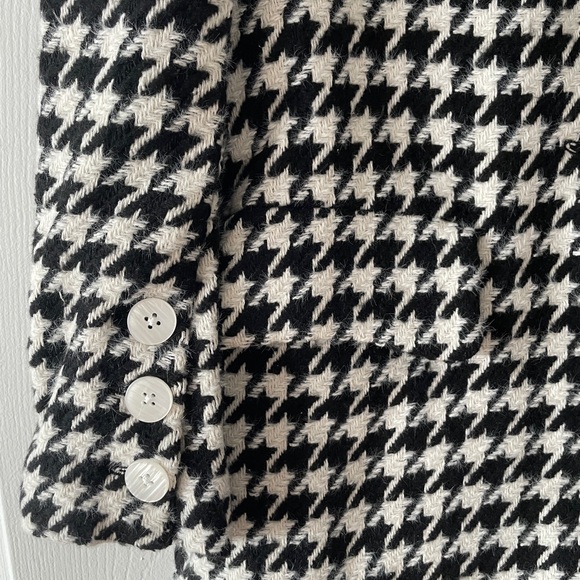 Petite Studio Black/white Plaid Long Coat Size XS - Picture 3 of 10